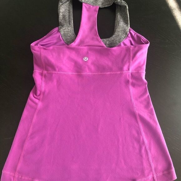 Lululemon purple w grey, racer back tank top. 6 - Picture 4 of 4